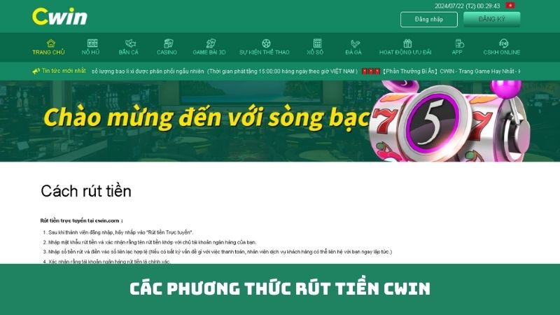 Các Phương Thức Rút Tiền Cwin