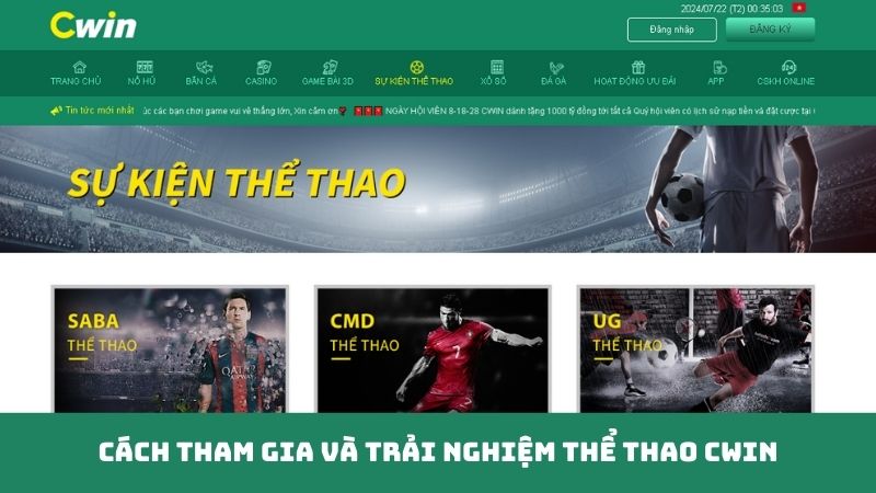 Cách tham gia và trải nghiệm Thể Thao Cwin