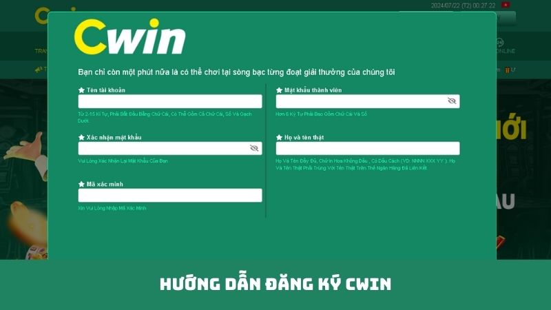 2. Hướng Dẫn Đăng Ký Cwin