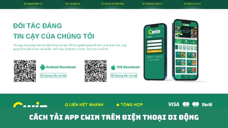 Cách tải App Cwin trên điện thoại di động
